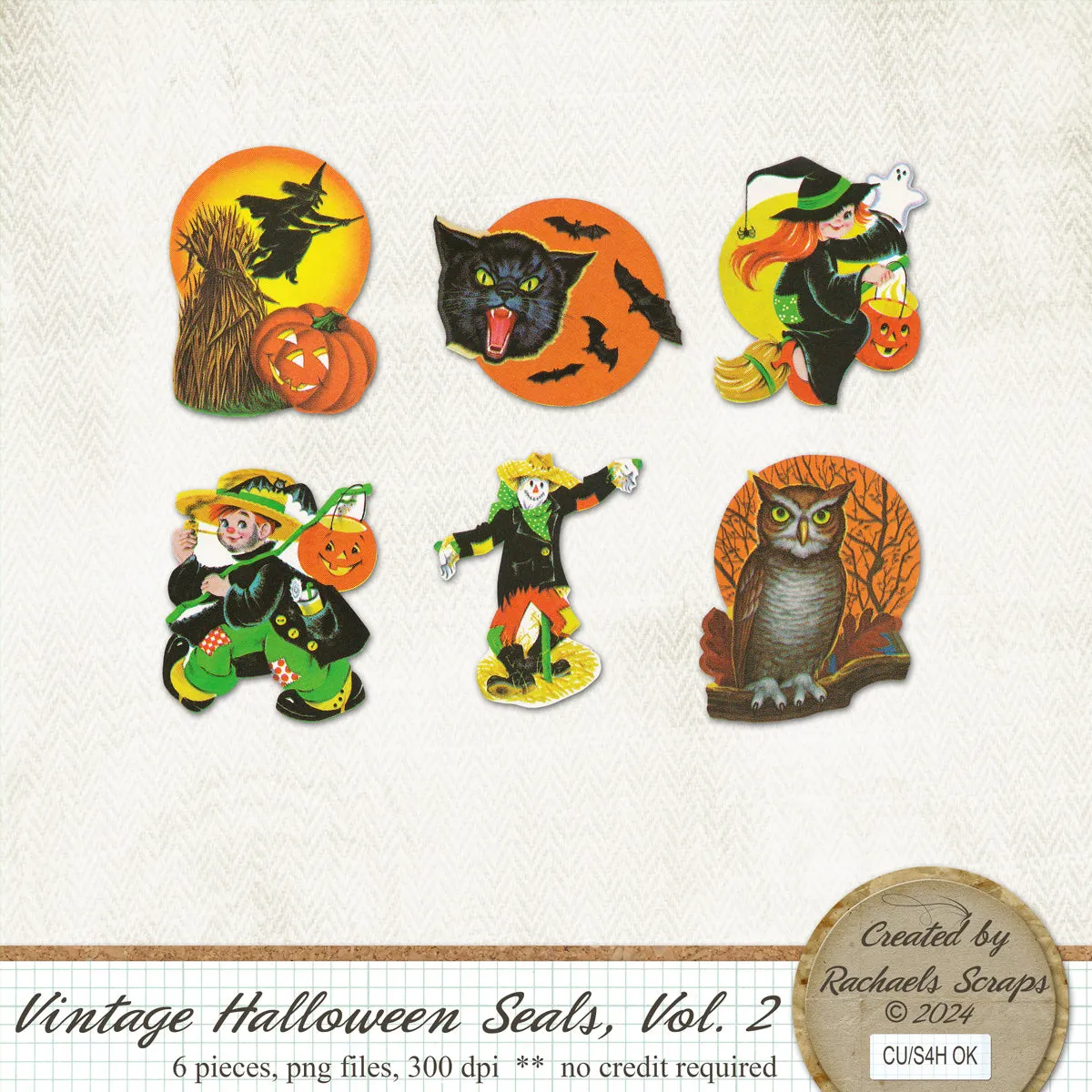 Vintage Halloween Seals, Volume 02