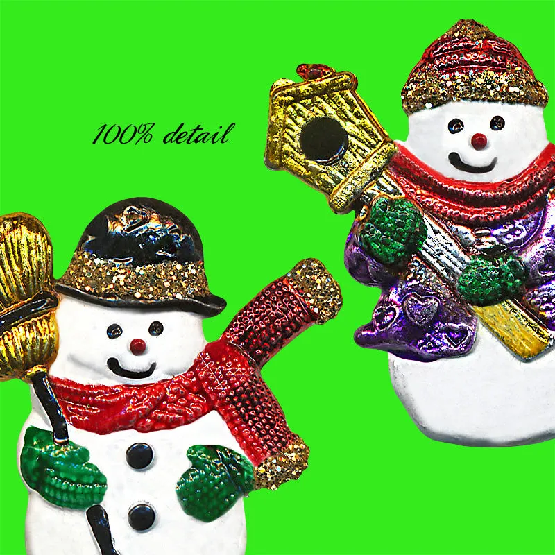 Vintage Metal Snowmen