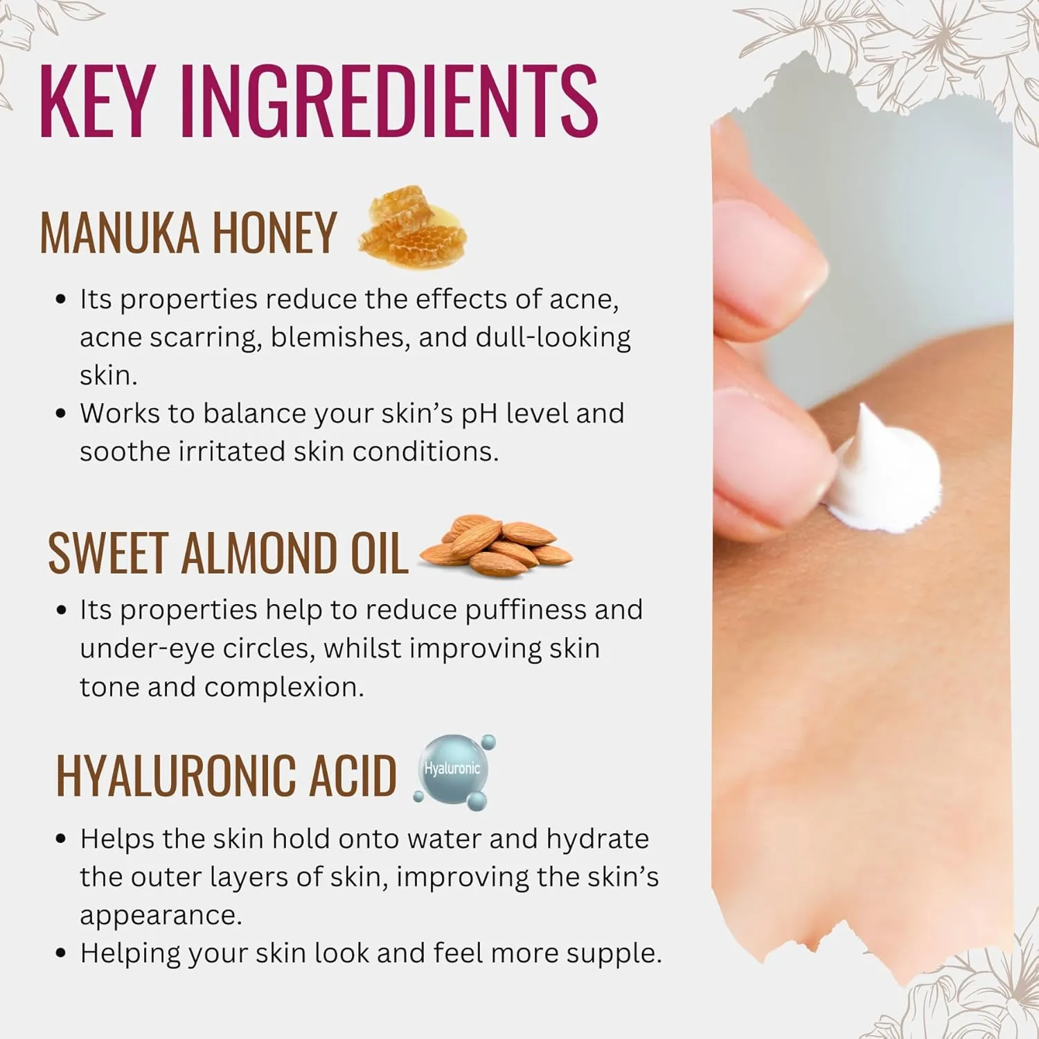Vitamin C Serum for Face and Neck with Hyaluronic Acid, Manuka Honey & Sweet Almond Oil | Plant Based Formula | Carefully formulated to keep your skin young and healthy!