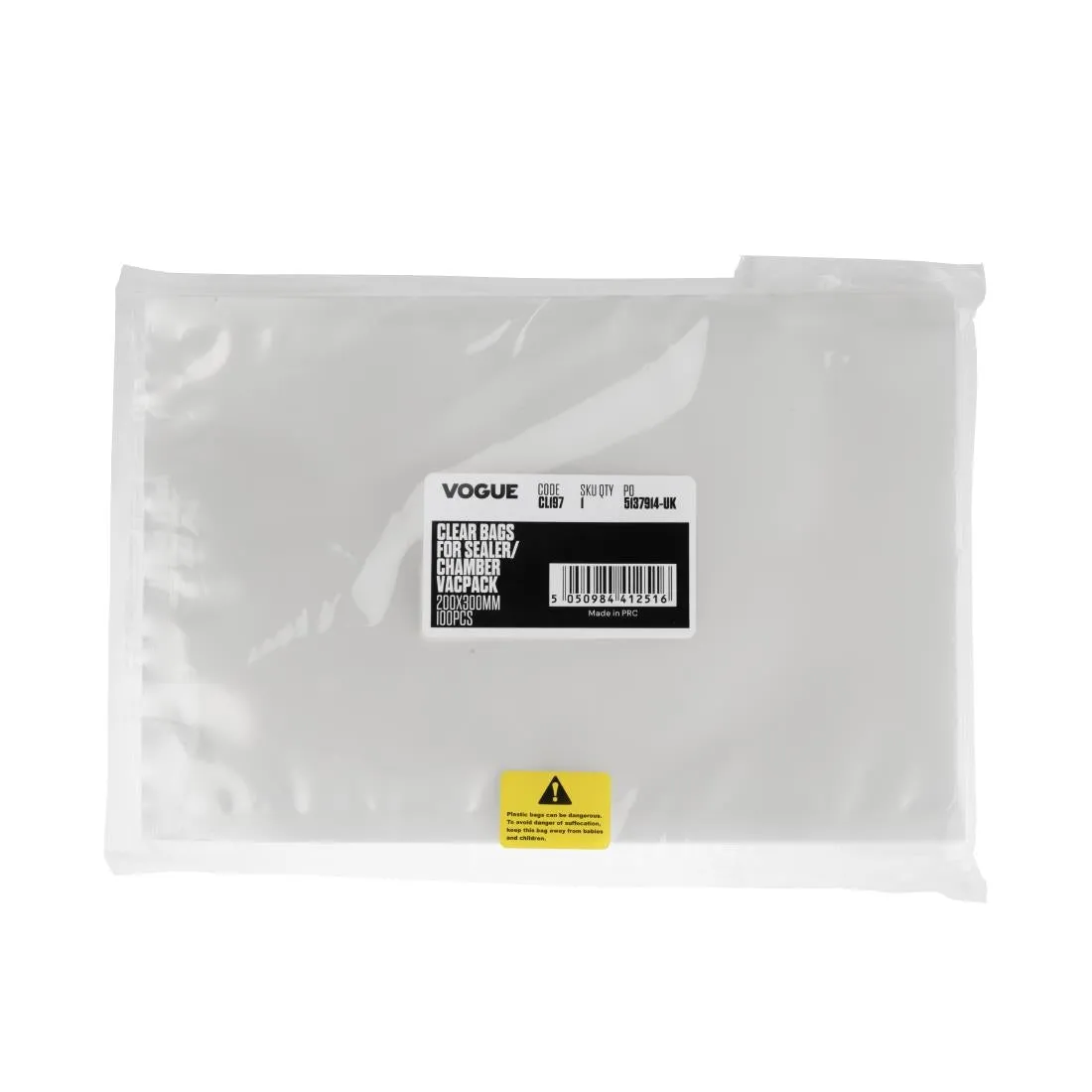 Vogue Chamber Vacuum Pack Bags 200x300mm (100 Pack)