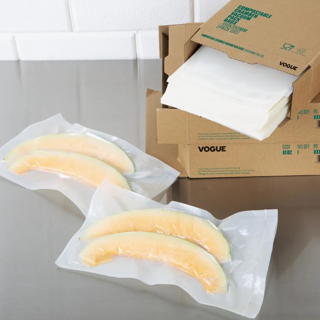 Vogue Compostable Chamber Vacuum Pack Bags 250x350mm (100 pack)