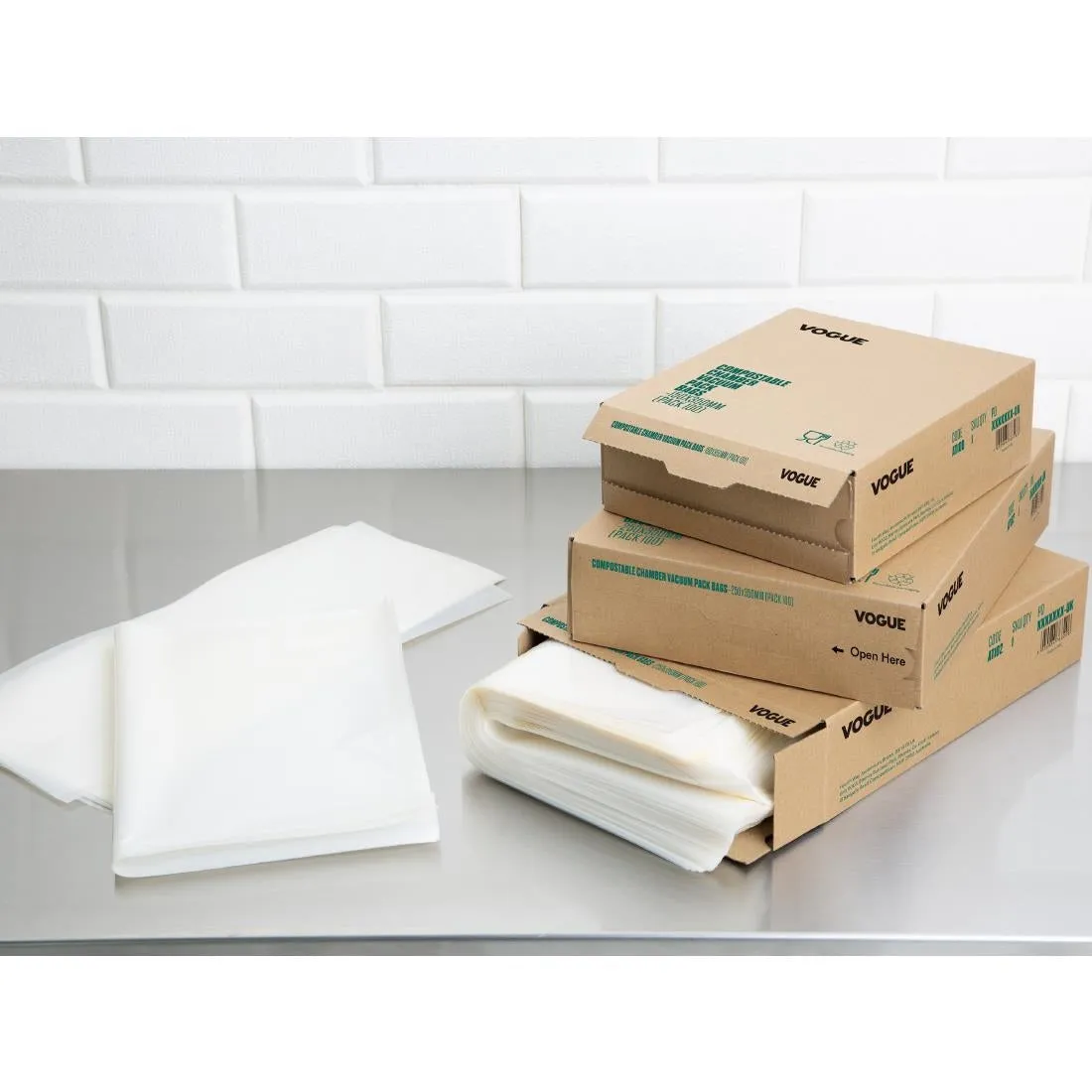 Vogue Compostable Embossed Vacuum Sealer Bags 300x400mm (50 pack)