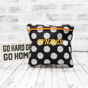 Volleyball on Black Personalized Reusable Food Bag