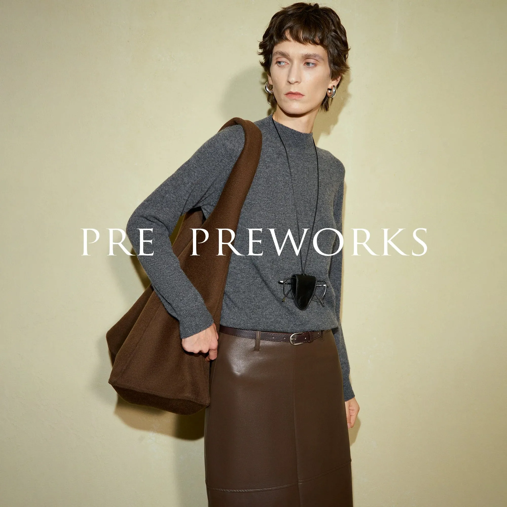 Wabi-sabi Large Capacity Wool Crossbody Bag