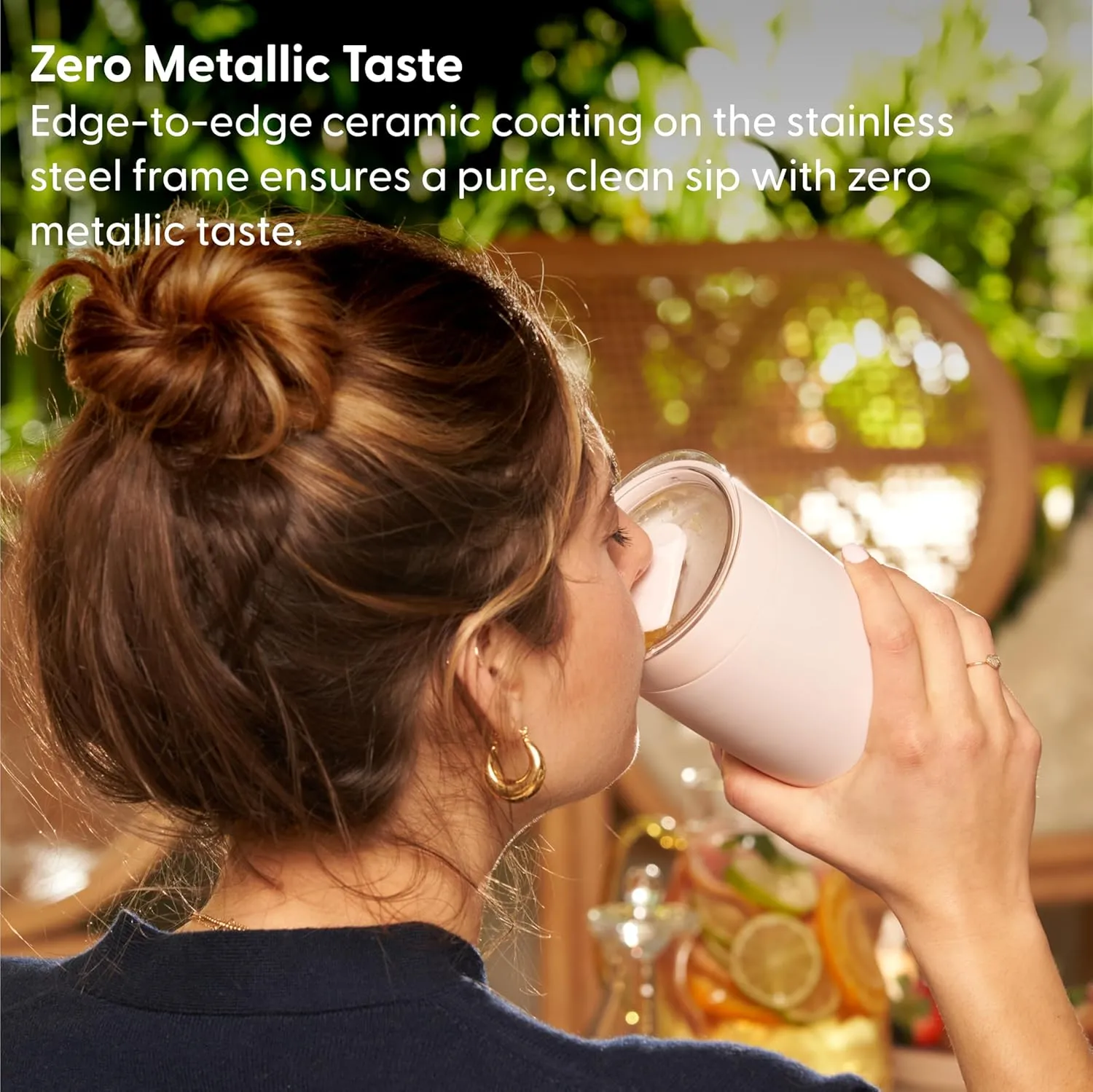 W&P Porter Insulated Tumbler 20 oz | No Metallic Aftertaste Ceramic Coated for Water, Coffee, & Tea | Wide Mouth Vacuum Insulated | Dishwasher Safe, Blush (Tone on Tone)