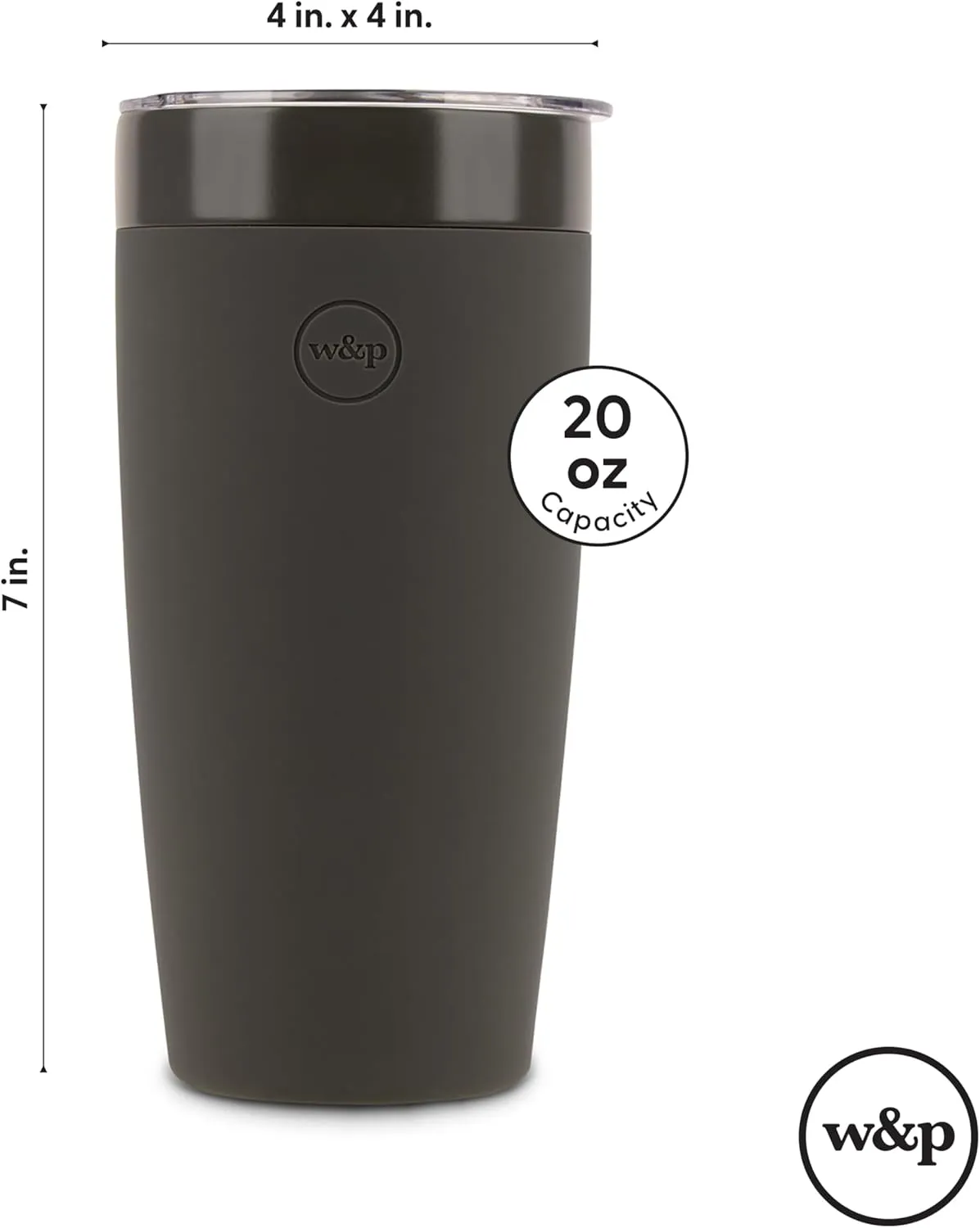 W&P Porter Insulated Tumbler 20 oz | No Metallic Aftertaste Ceramic Coated for Water, Coffee, & Tea | Wide Mouth Vacuum Insulated | Dishwasher Safe, Lavender