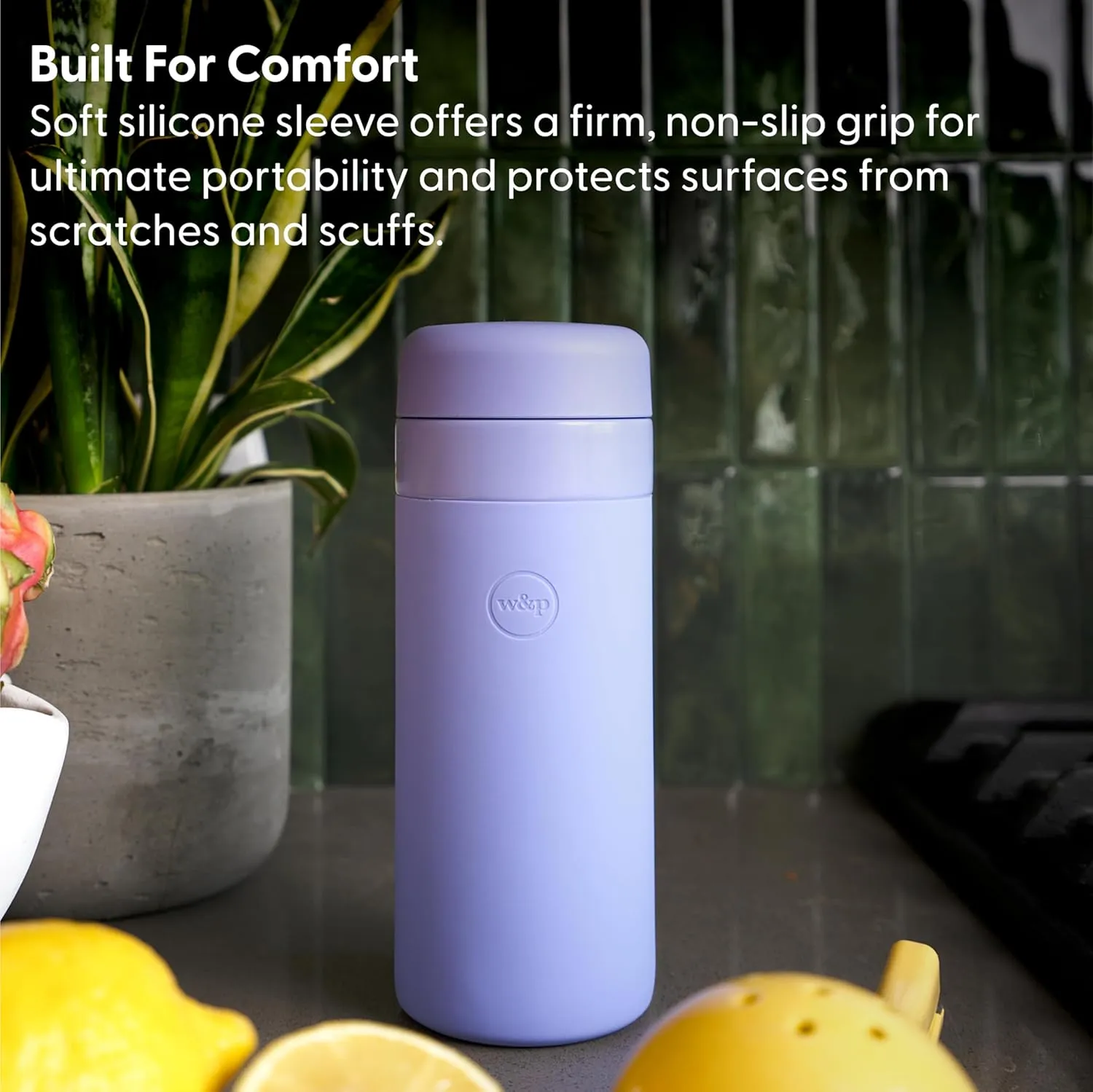 W&P Porter Insulated Water Bottle, 16oz Lavender, Vacuum Insulated Stainless Steel with Ceramic Coating, Leak Proof, Dishwasher Safe