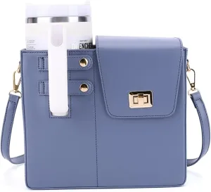 Water Cup Holder Bag Crossbody Water Bottle Bags for Women Leather Water Bottle Carrier Bag