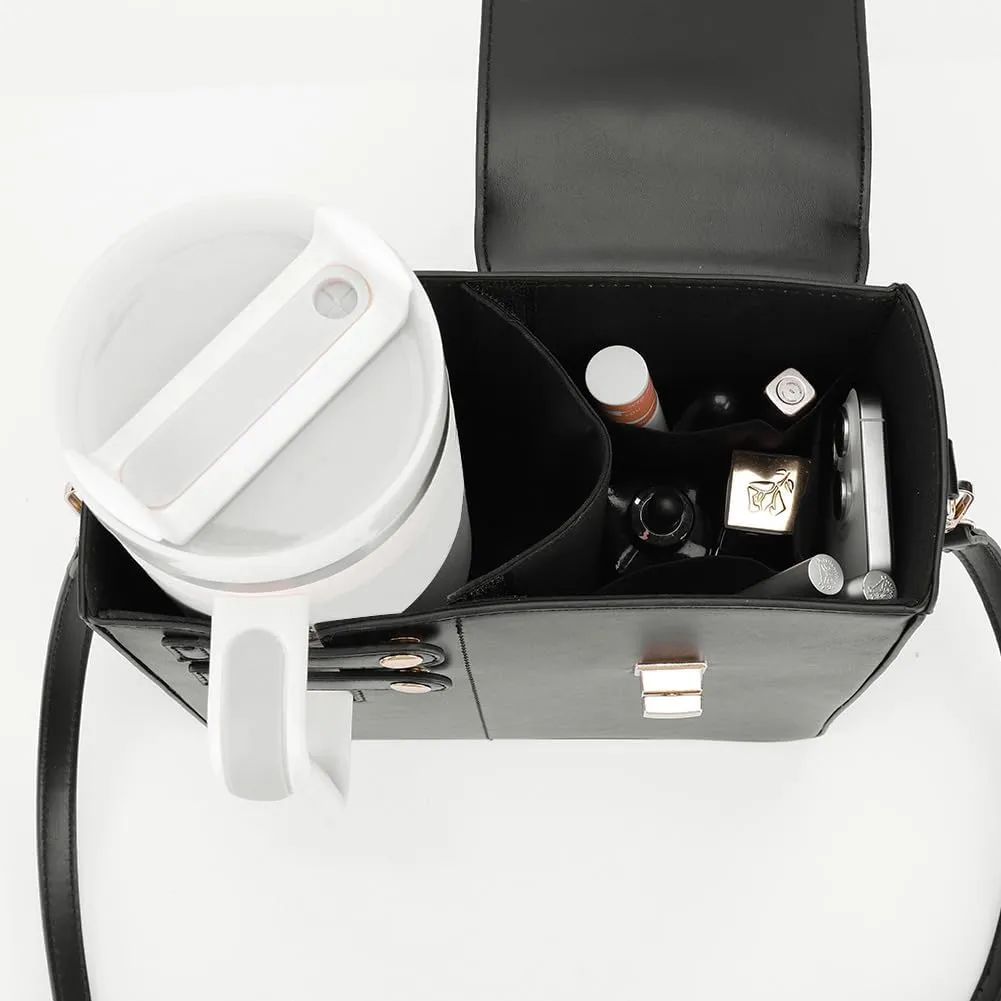 Water Cup Holder Bag Crossbody Water Bottle Bags for Women Leather Water Bottle Carrier Bag