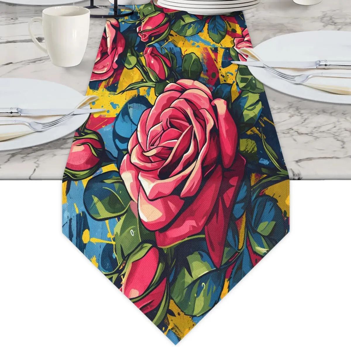 Watercolor Rose Briefcases for Men Crossbody Bags Laptop Carrying Case Messenger Bag for 15" Laptops and Under