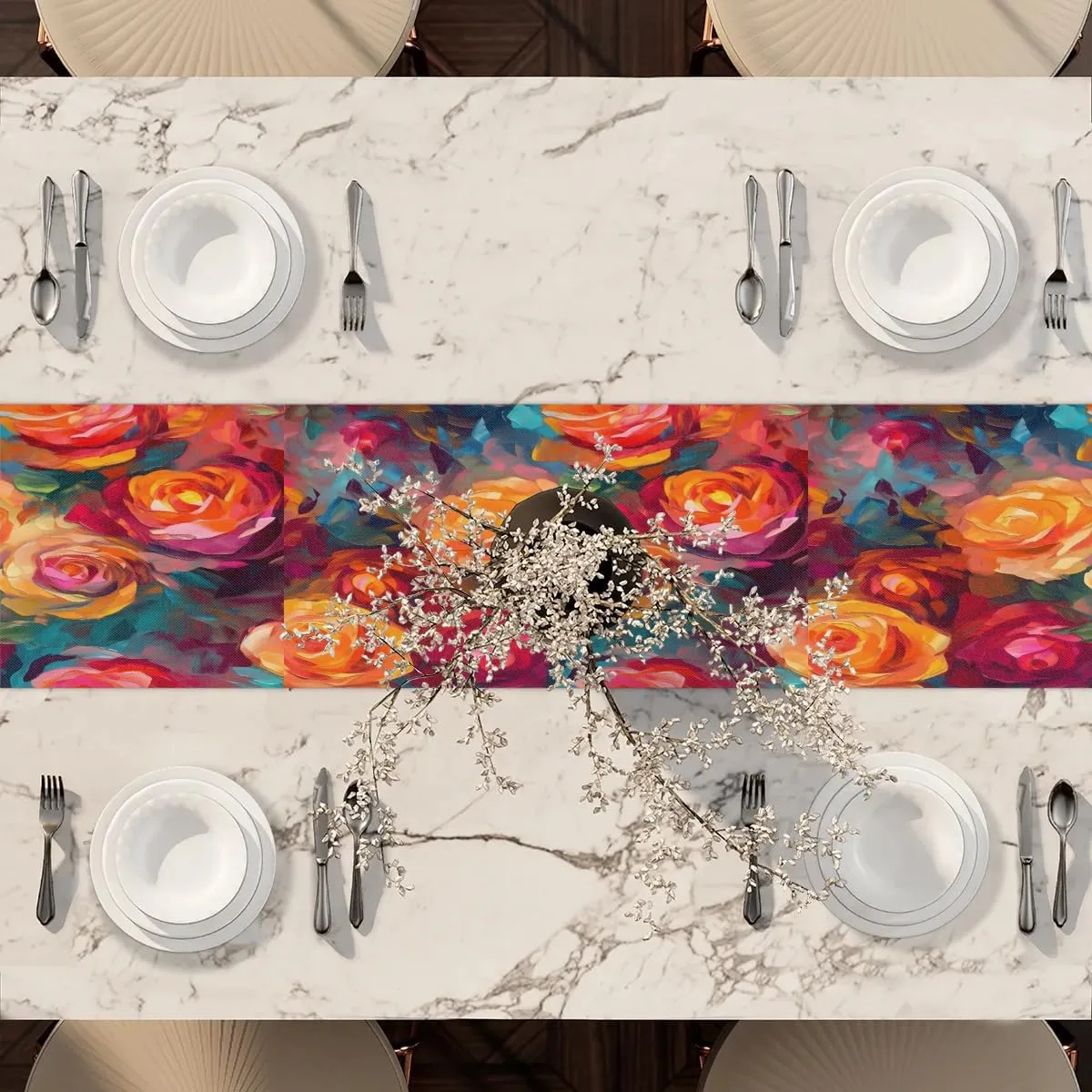 Watercolor Rose Flowers Briefcases for Men Crossbody Bags Laptop Carrying Case Messenger Bag for 15" Laptops and Under