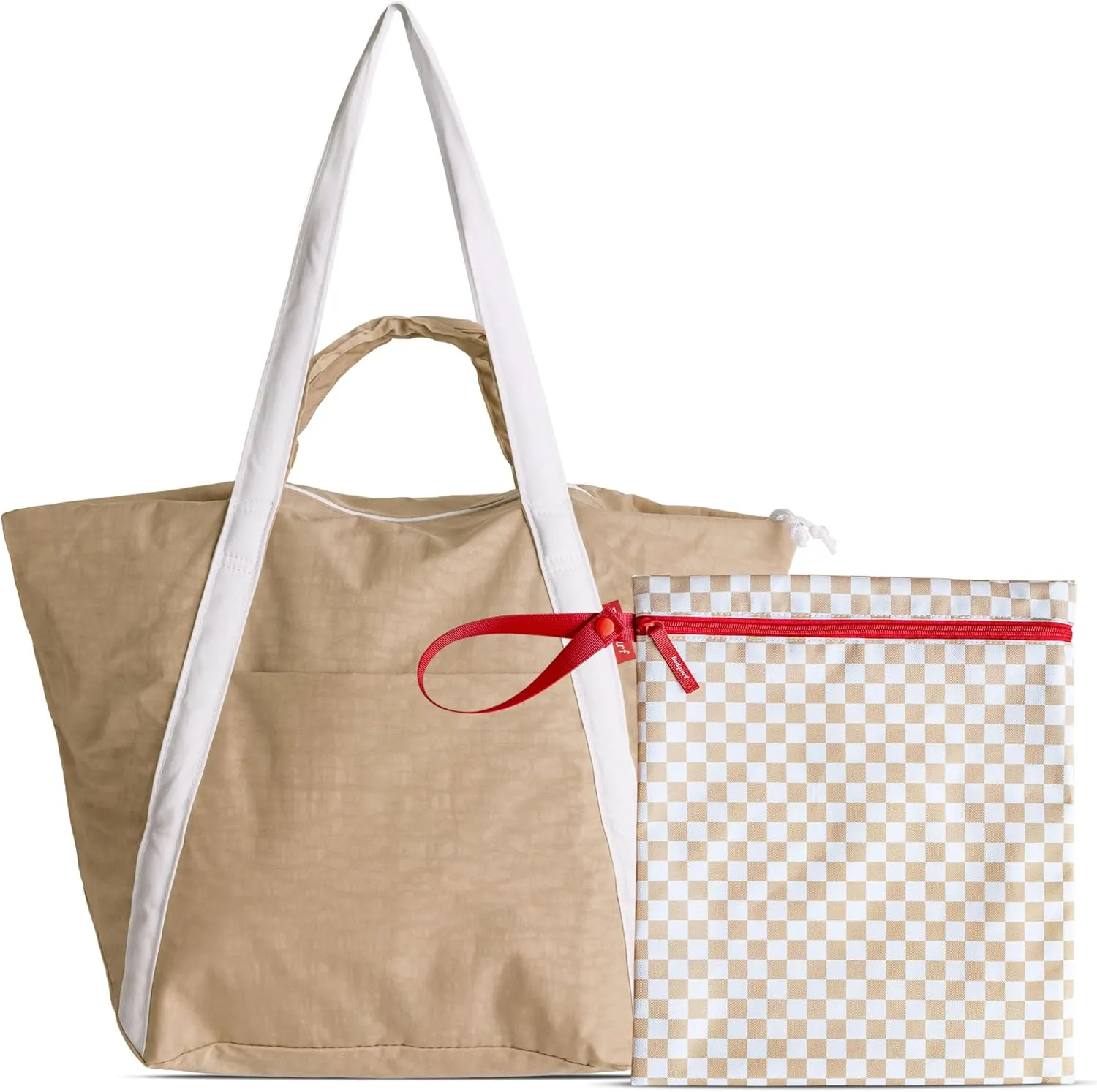 Waterproof Beach Bag & Polyester Wet Bag Bundle - Large, Sandproof Tote and Reusable Wet Bag for Travel, Beach, Gym, and Everyday Use - Durable, Lightweight, and Easy to Clean