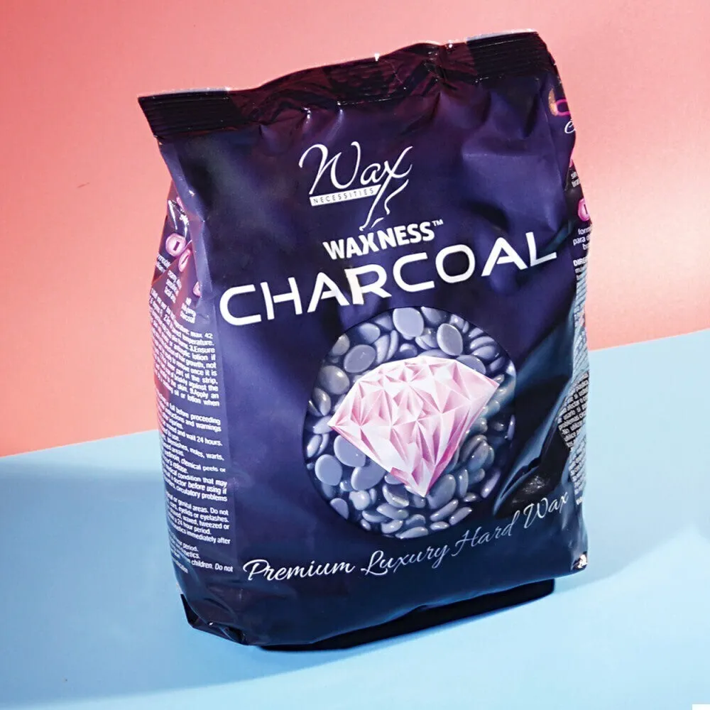 Waxness Charcoal Premium Luxury Hard Wax - Made in Italy / 2.2 lbs. - 35.27 oz. - 1 kg. Each X 4 Bags = 8.8 Lbs