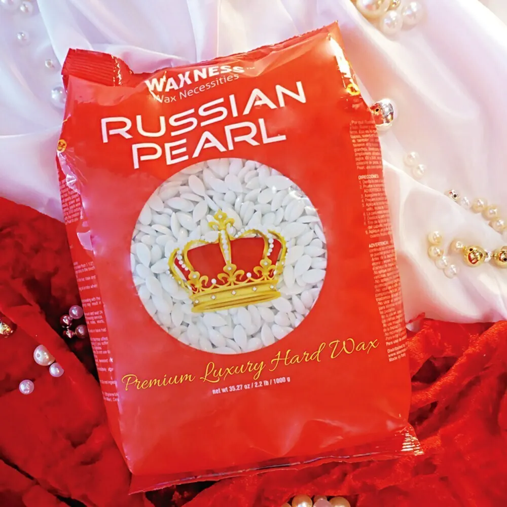 Waxness Premium Polymer Luxury Hard Wax Beads Russian Pearl - Made in Italy / 2.2 lbs. - 35.27 oz. - 1 kg. Each X 4 Bags = 8.8 Lbs