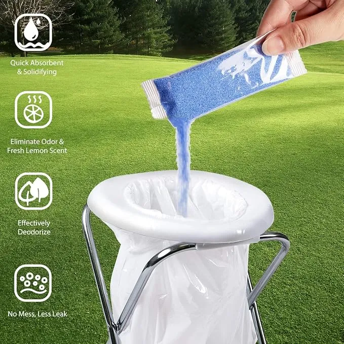 Wenge Potty Chemicals, Portable Toilet Powder - 45 Pack - Lemon scent, Pee Powder for Portable Toilet,Camping Toilet Chemicals, Eco Absorbent Gel Liquid Waste Gelling