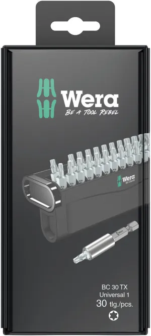 Wera 05057900001 Bit-Check 30 TX Universal 1 SB, Bits assortment