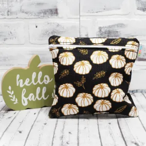 White and Gold Pumpkin Food Safe Personalized Reusable Bag