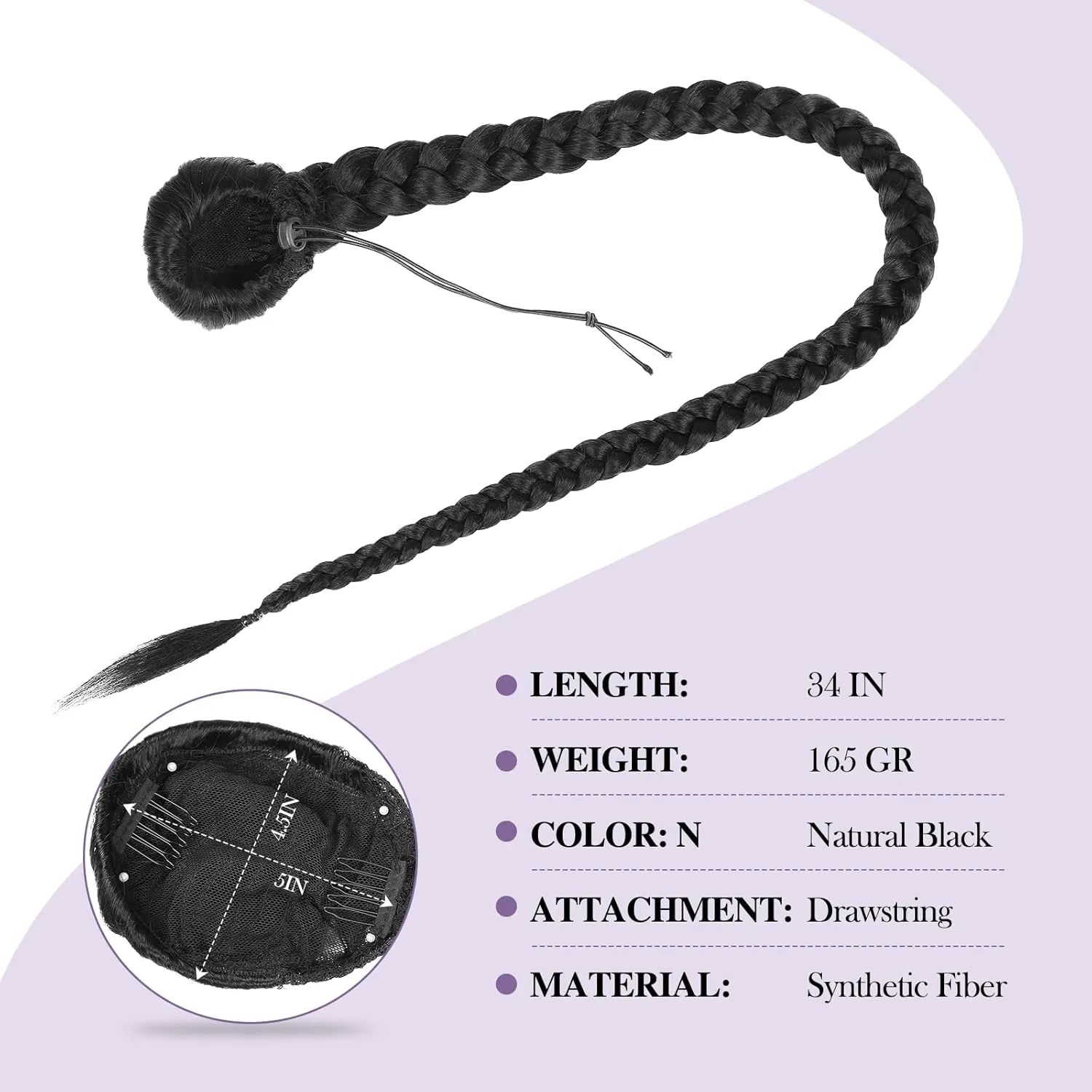 WIGER Natural Black 1B Coily Twisted Locs Ponytail   Drawstring DIY Pre Braided Ponytail   Ombre Brown Messy Updo Hair Bun 3 in 1 Hairpieces Kit for Women