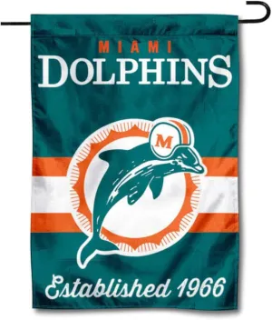 WinCraft Dolphins Throwback Retro Vintage Garden Flag Double Sided Banner