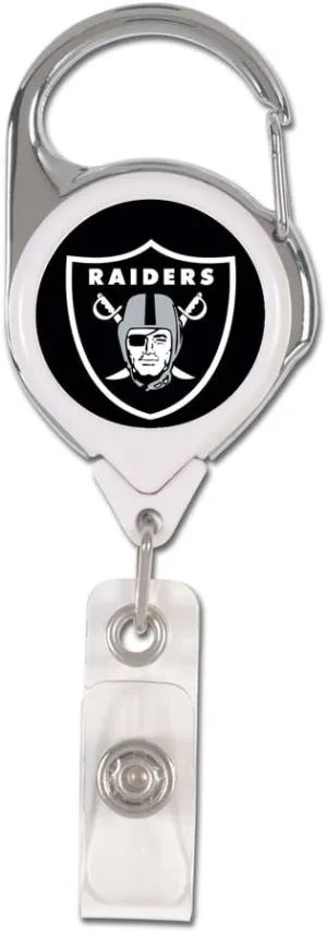 WinCraft NFL Oakland Raiders Retractable Premium Badge Holder, Team Color, One Size