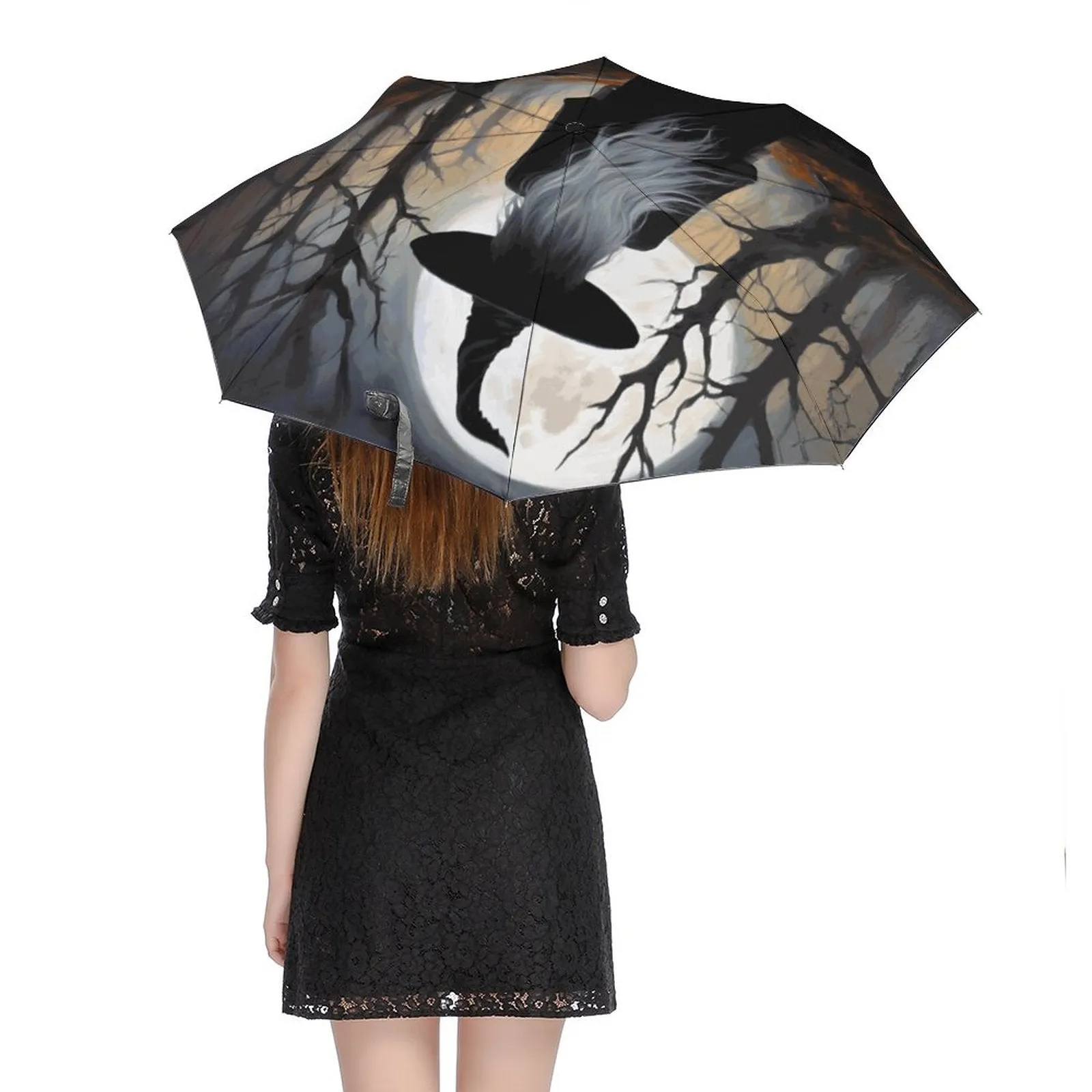 Wispi Witch Auto Umbrella with Printed Pattern Outside ZYS03-8K