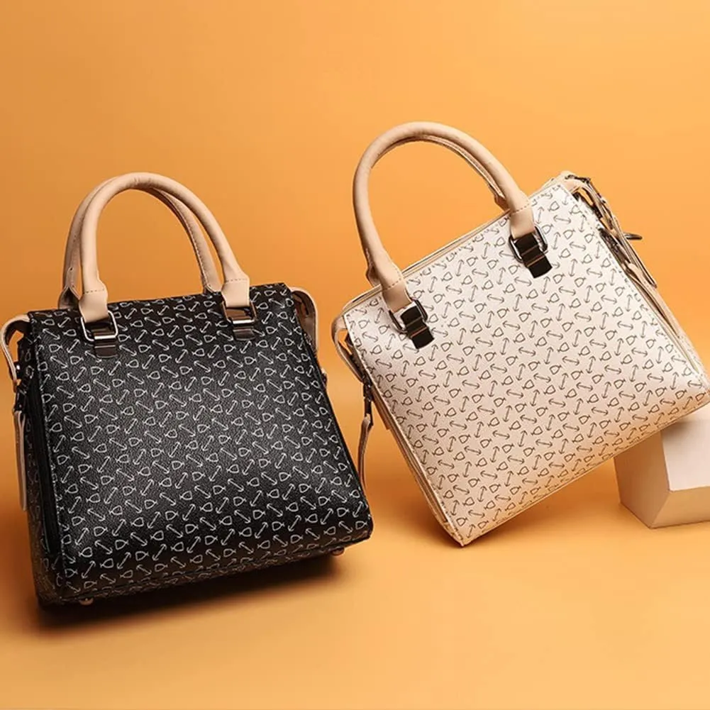 Women 4pcs Set Handbag and Purses Graffiti Shoulder Bag Vegan Leather Satchels