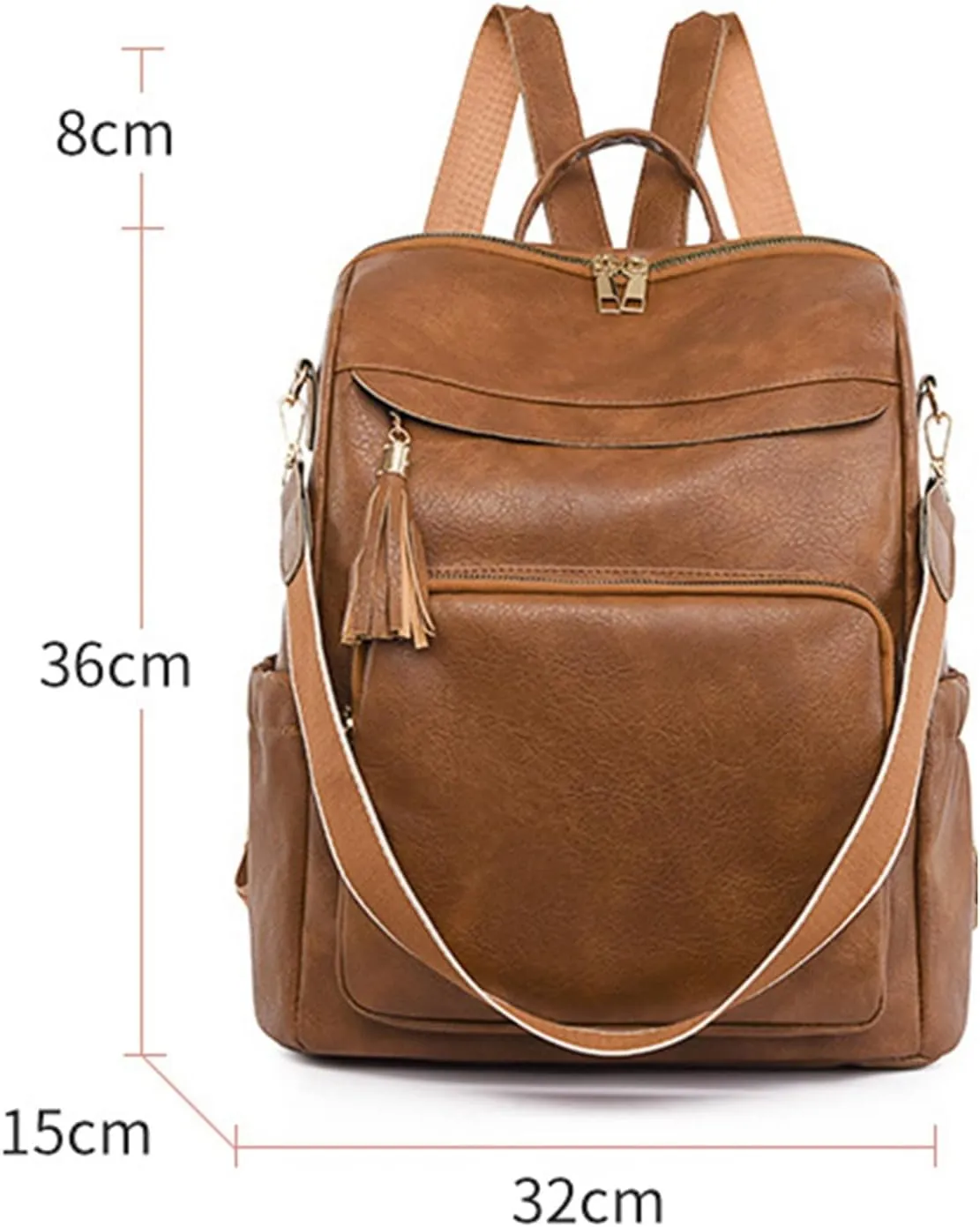 Women Bag Fashion Backpack Comfortable Leather Student Backpack Travel for Men Bags (Coffee, One Size)