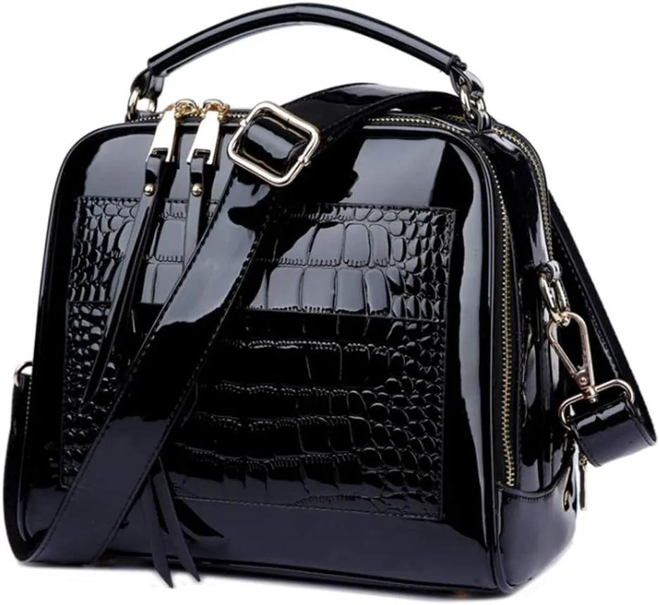 Women Patent Leather Handbag and Purses PU Satchels Shoulder Bags Crossbody Bags