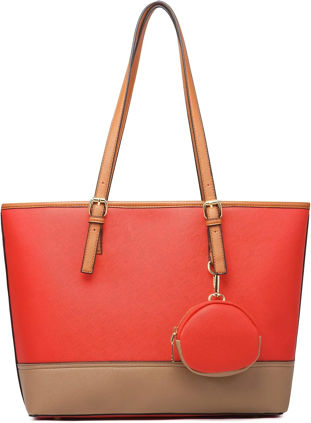 Women's 4pcs Tote Handbag Sets Urban Shoulder Purses Leather Top Handle Satchels