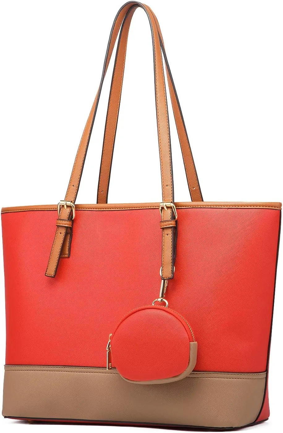 Women's 4pcs Tote Handbag Sets Urban Shoulder Purses Leather Top Handle Satchels
