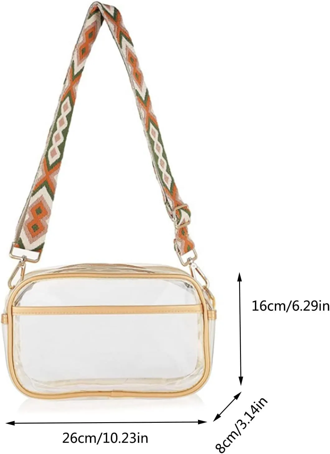 Womens Crossbody Leather Handbag Stadium Approved with Front Pocket for Concerts 2025 Large Handbags(Black)