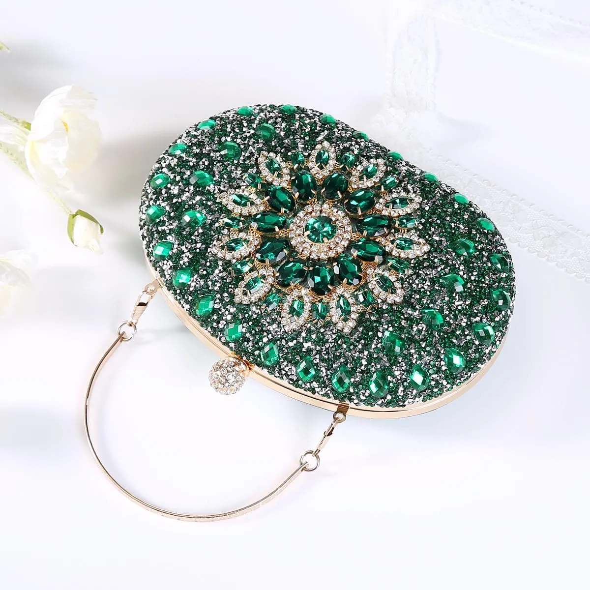 Women's Evening Bags Sparkly Rhinestone Clutch Purses Luxury Handbags