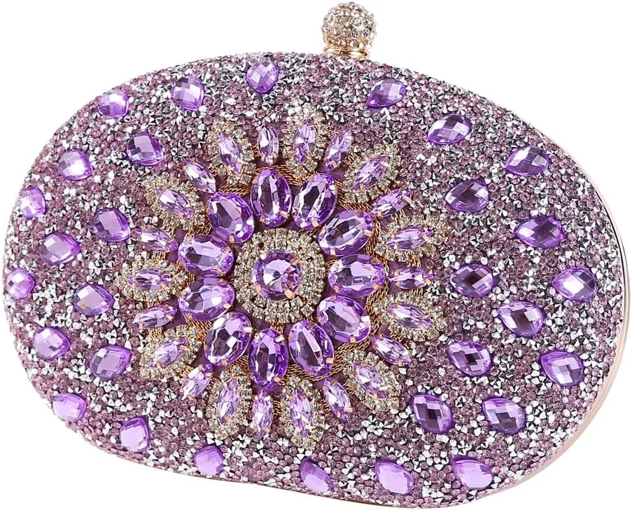 Women's Evening Bags Sparkly Rhinestone Clutch Purses Luxury Handbags