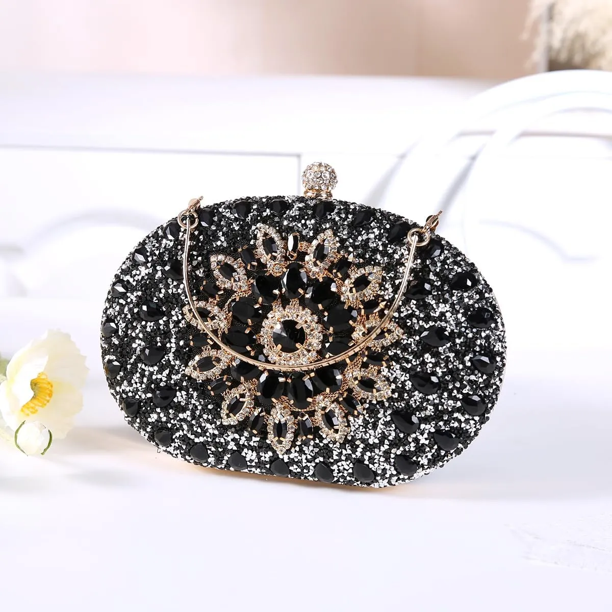 Women's Evening Bags Sparkly Rhinestone Clutch Purses Luxury Handbags
