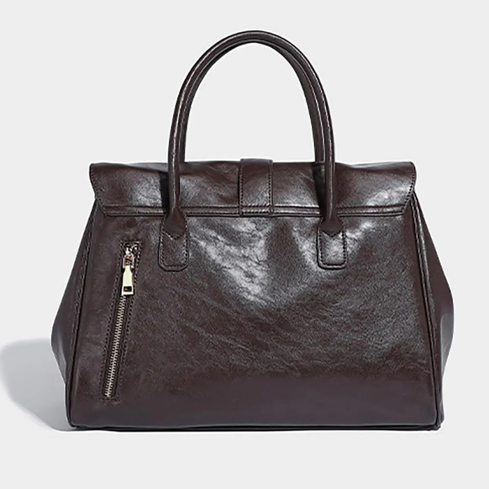 Womens Fashion Tote Bag Large Vegan Leather Handbag Vintage Shoulder Purse Ladies Working Satchels Briefcase