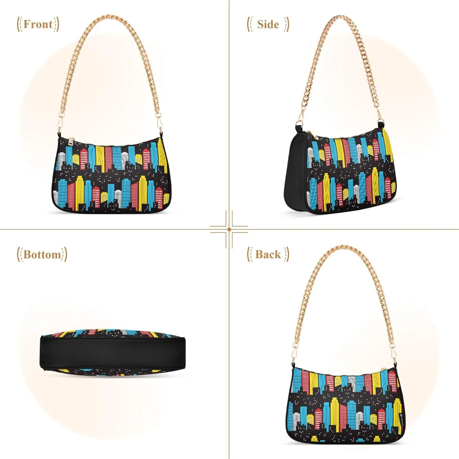 Women's Handbags Tote Crossbody Bag Stylish Purse Ladies Shoulder Bag Handbag Black and White Checkered Crescent Bag