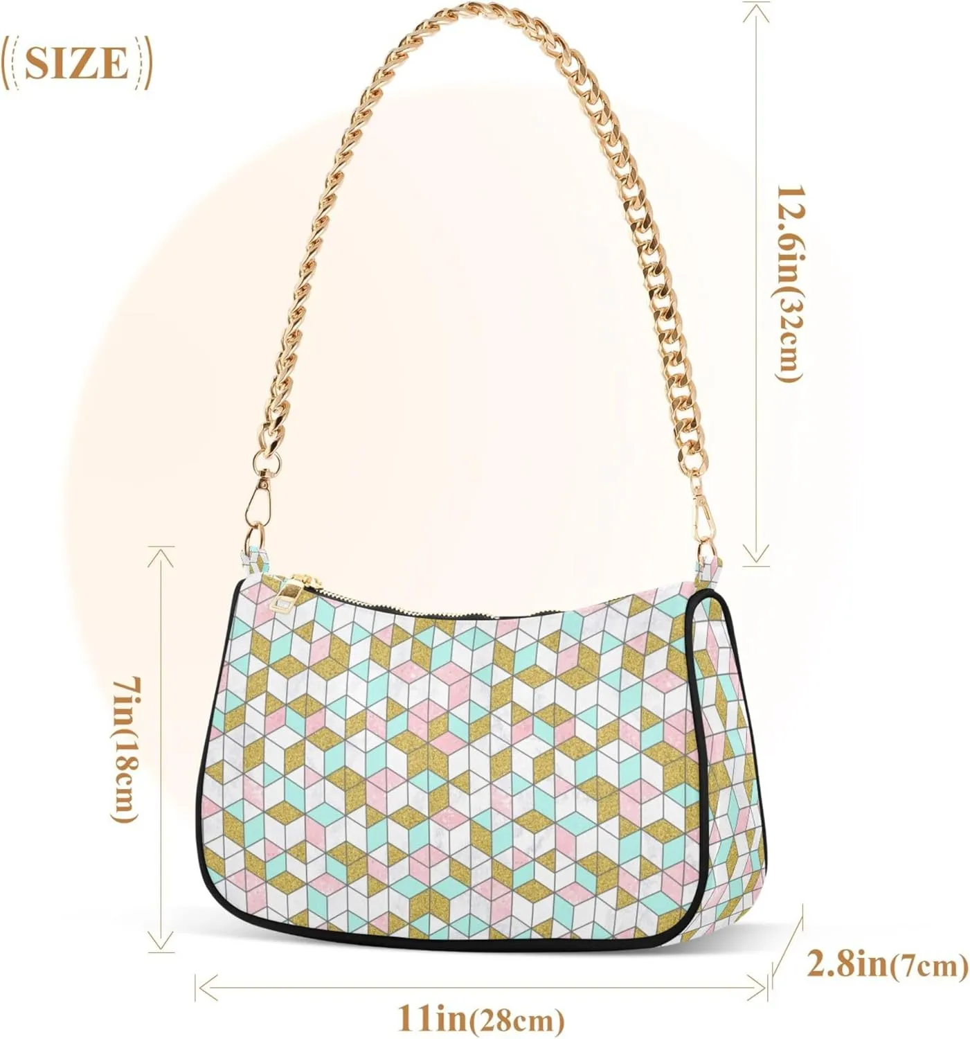 Women's Handbags Tote Crossbody Bag Stylish Purse Ladies Shoulder Bag Handbag Black and White Checkered Crescent Bag