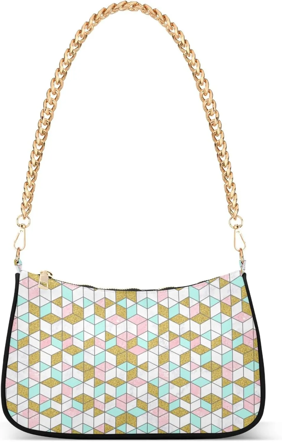 Women's Handbags Tote Crossbody Bag Stylish Purse Ladies Shoulder Bag Handbag Black and White Checkered Crescent Bag