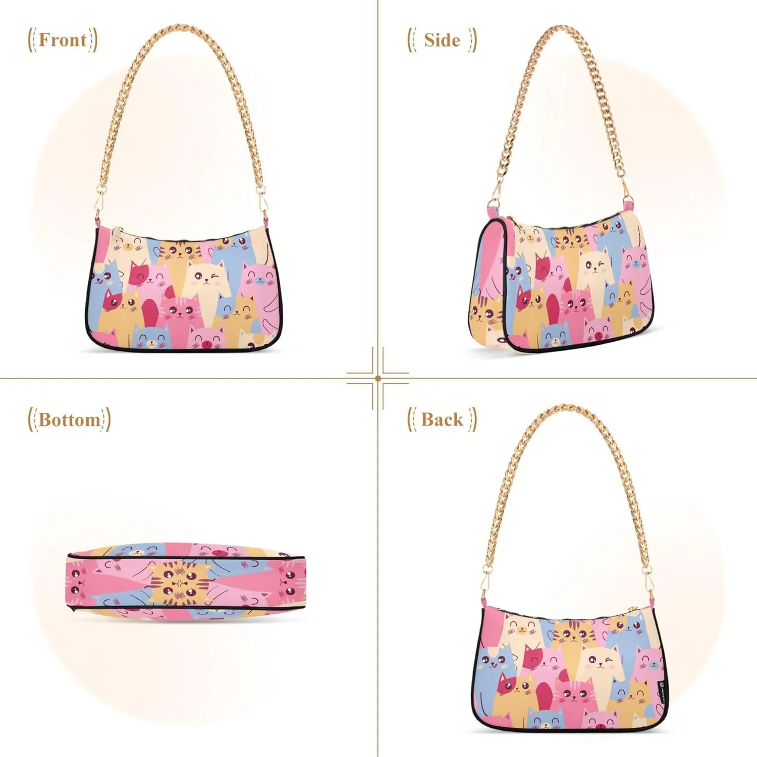 Women's Handbags Tote Crossbody Bag Stylish Purse Ladies Shoulder Bag Handbag Cannabis Leaves Black Crescent Bag