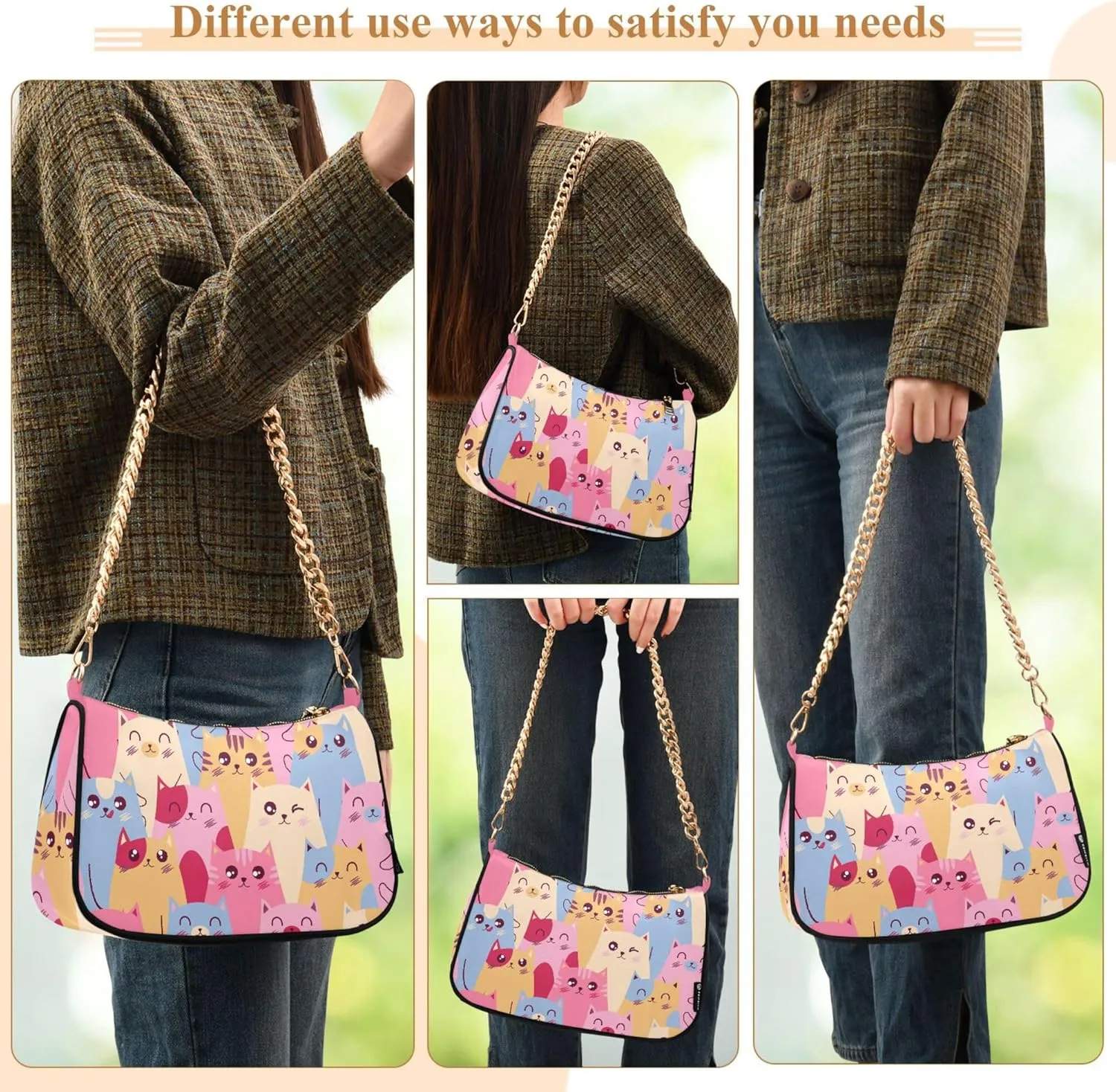 Women's Handbags Tote Crossbody Bag Stylish Purse Ladies Shoulder Bag Handbag Cannabis Leaves Black Crescent Bag