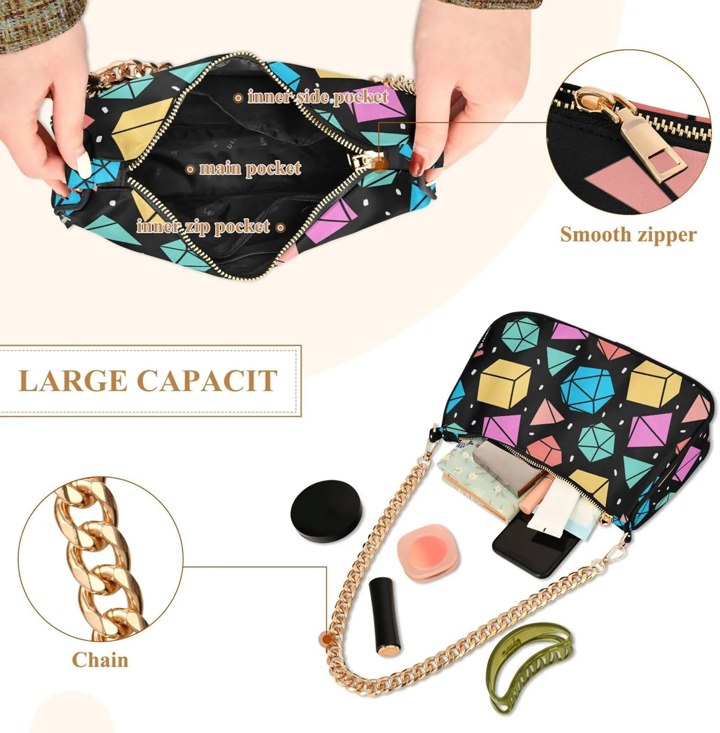 Women's Handbags Tote Crossbody Bag Stylish Purse Ladies Shoulder Bag Handbag Cannabis Leaves Black Crescent Bag