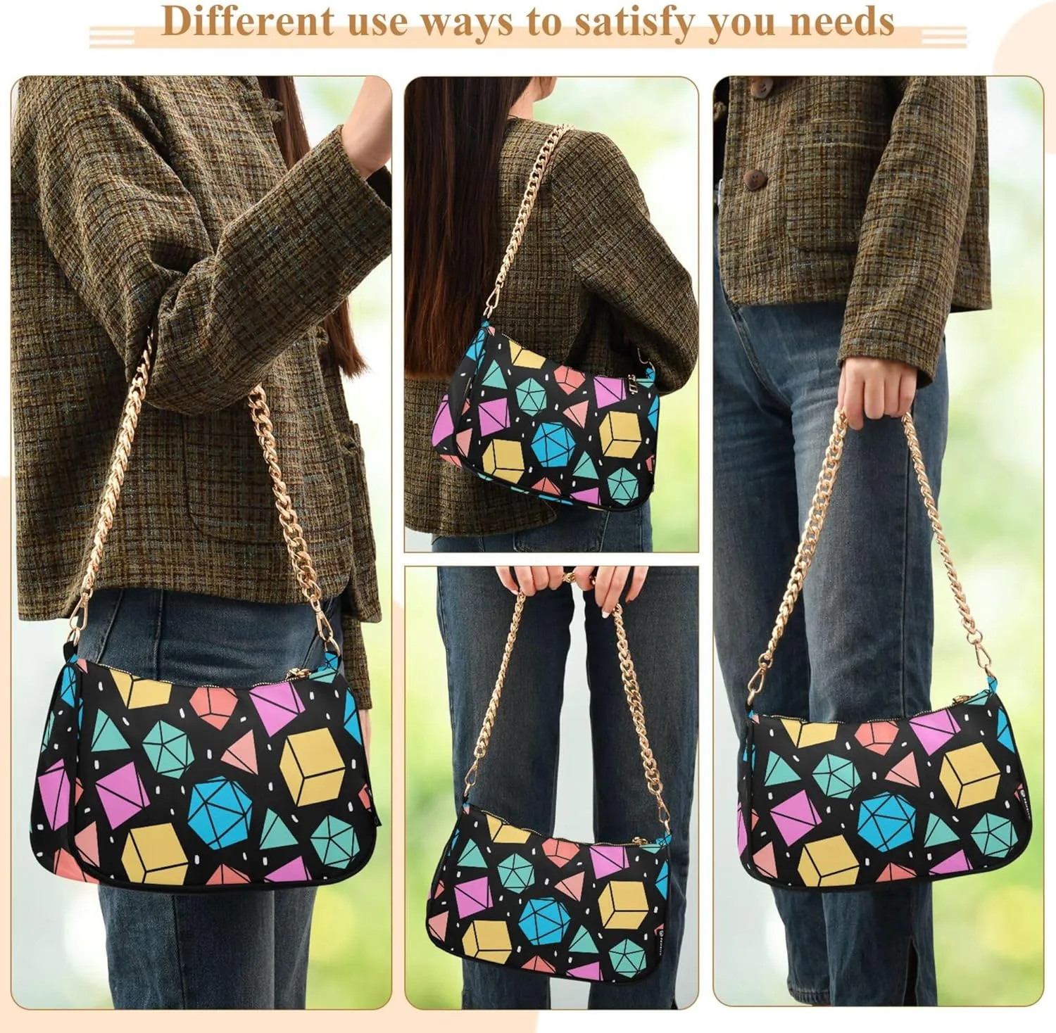 Women's Handbags Tote Crossbody Bag Stylish Purse Ladies Shoulder Bag Handbag Cannabis Leaves Black Crescent Bag
