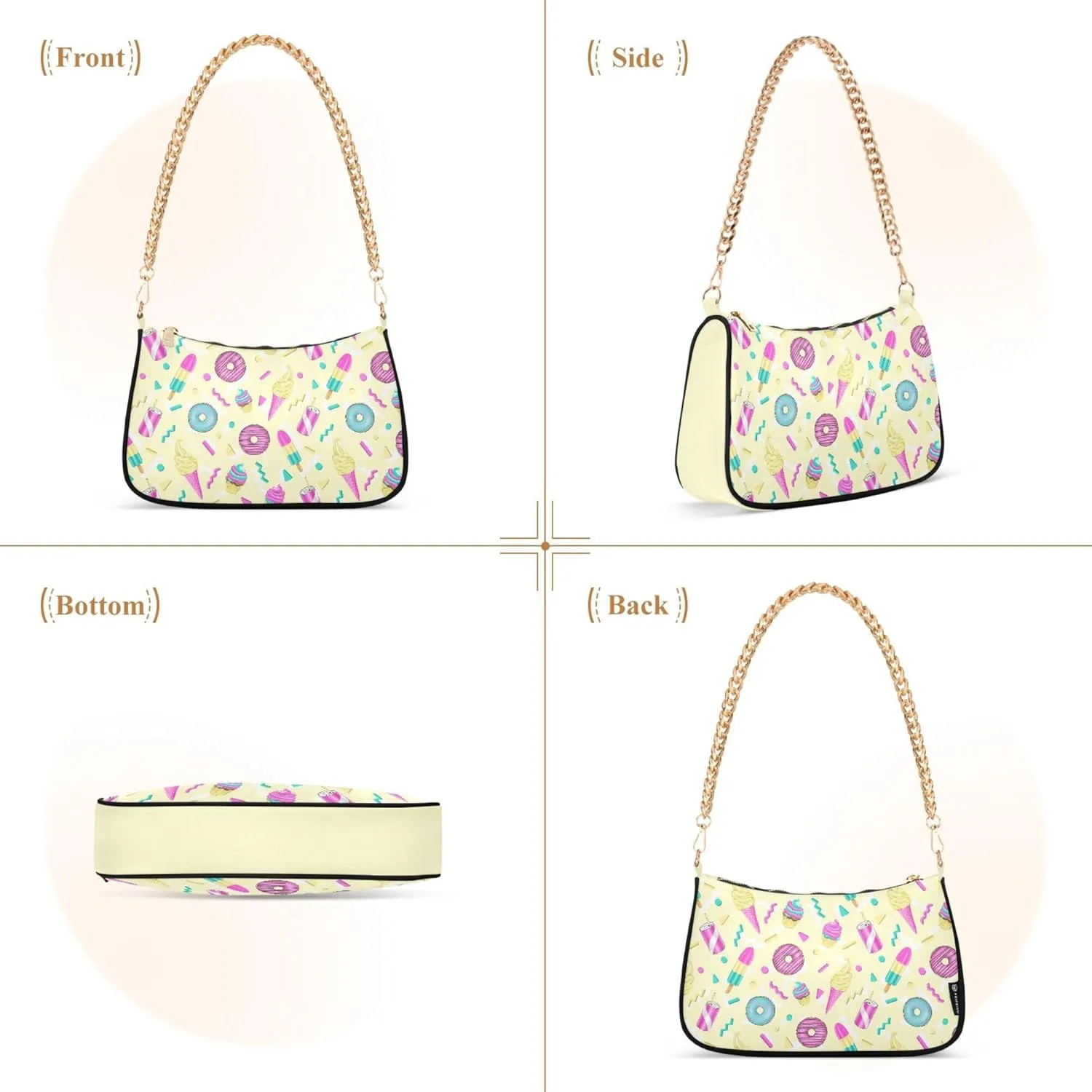 Women's Handbags Tote Crossbody Bag Stylish Purse Ladies Shoulder Bag Handbag Monochrome Checkerboard Crescent Bag