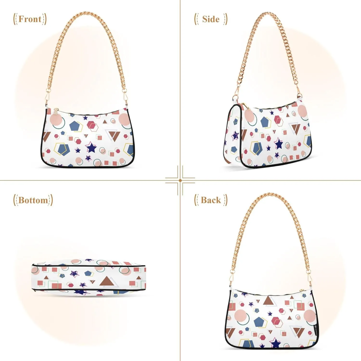 Women's Handbags Tote Crossbody Bag Stylish Purse Ladies Shoulder Bag Handbag Monochrome Checkerboard Crescent Bag