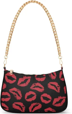 Women's Handbags Tote Crossbody Bag Stylish Purse Ladies Shoulder Bag Handbag Red Lipstick Kiss Crescent Bag