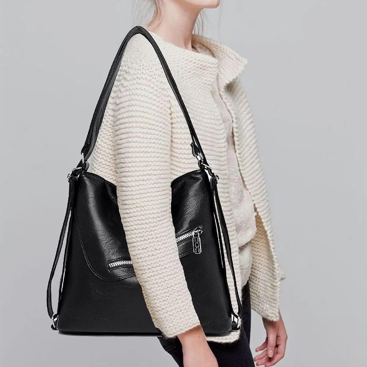 Women’s Leather Shoulder Handbags Hobo Totes Top Handle Bag Satchel and Purse for Ladies