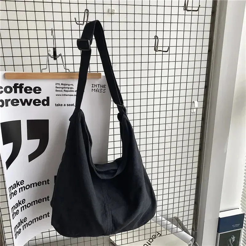 Women's Shoulder Bag Large Canvas Crossbody Bags for Women 2023 Cotton Cloth Fashion Korean Female Students School Bag Handbags