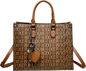 Women's Tote Bag Elegant Multi-Pocket Handbag with Heart Pendant, Spacious & Stylish for Work, Travel & Daily Use