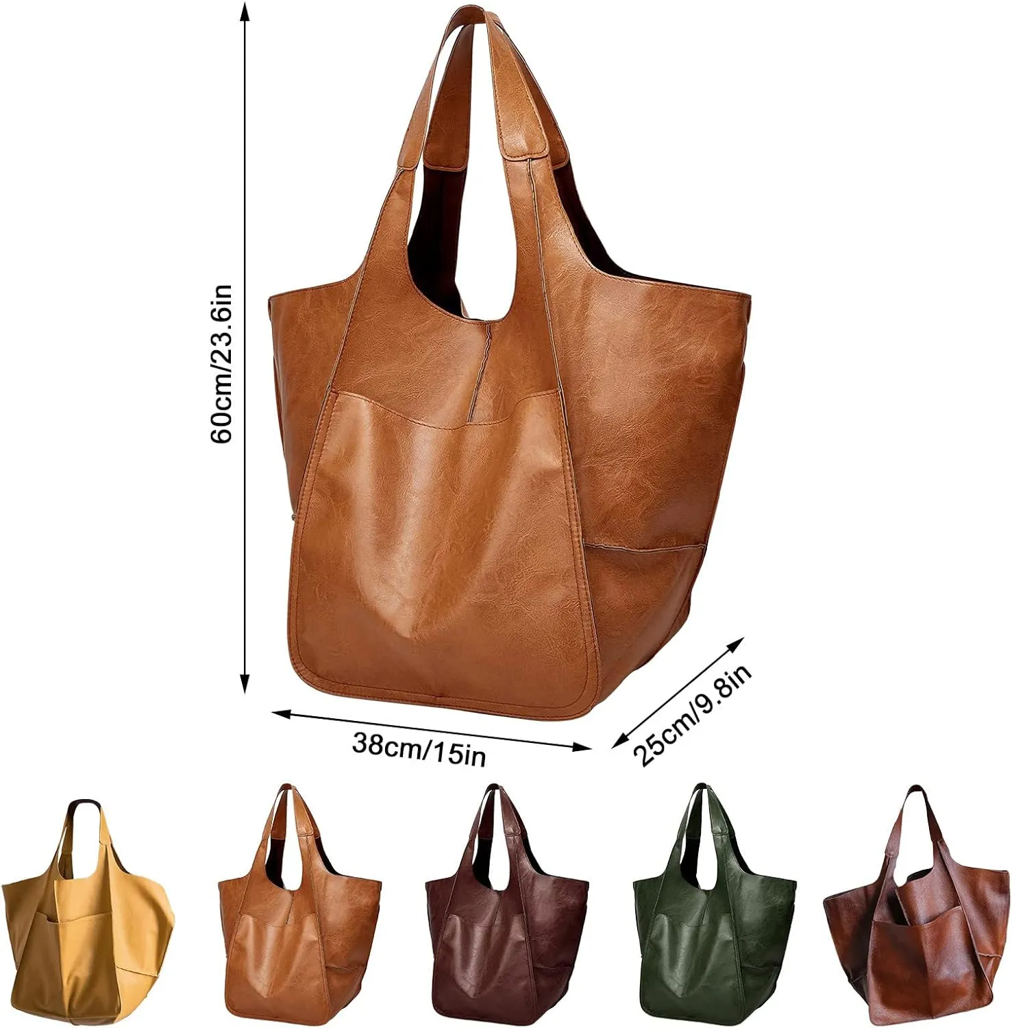 Women's Tote, Leather Bucket Bags Wallet And Tote Medium Satchel Purse Designer Work Shoulder Bag