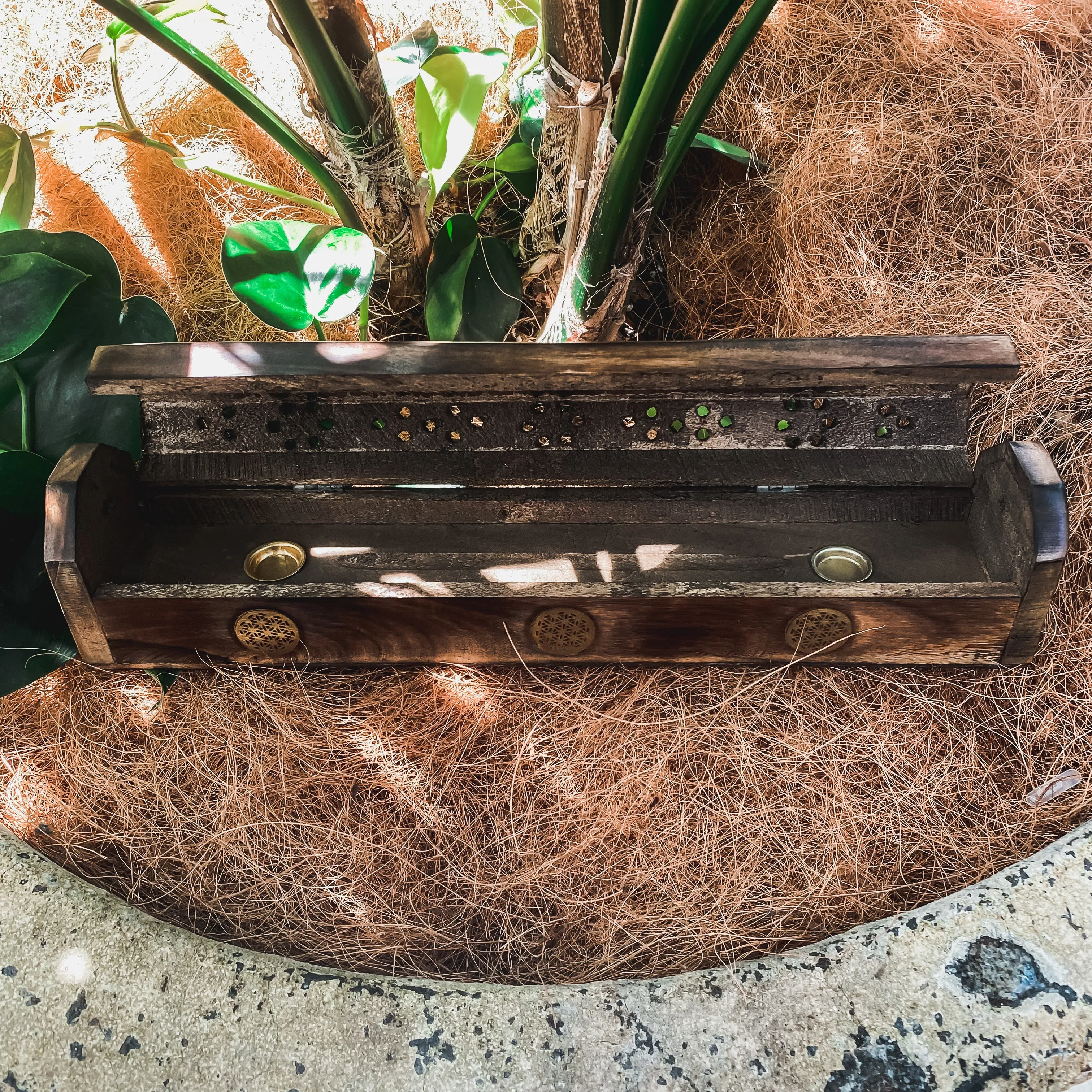 Wooden Incense Holder - Flower of Life